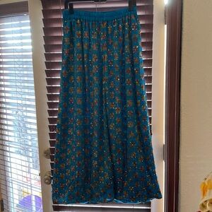 Teal Wide Leg Embroidery/Sequin Palazzo Pants